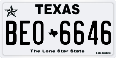 TX license plate BEO6646