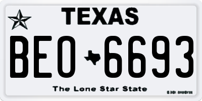 TX license plate BEO6693