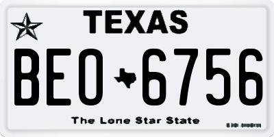 TX license plate BEO6756