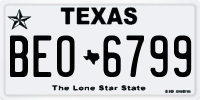 TX license plate BEO6799