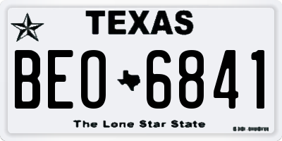 TX license plate BEO6841