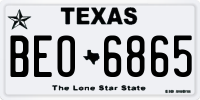 TX license plate BEO6865