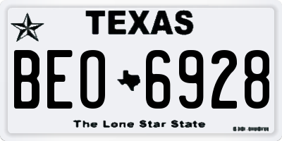 TX license plate BEO6928