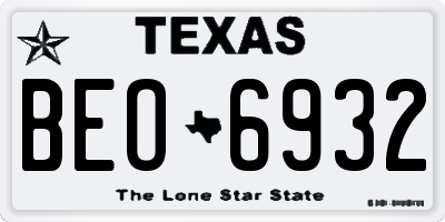TX license plate BEO6932