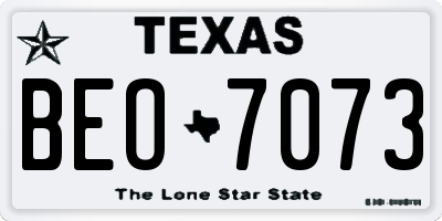 TX license plate BEO7073