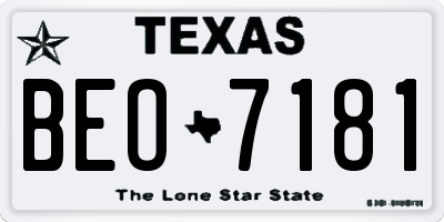 TX license plate BEO7181