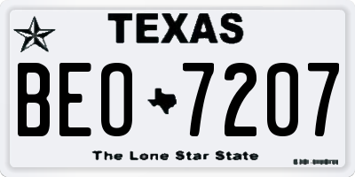 TX license plate BEO7207