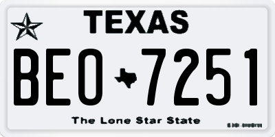 TX license plate BEO7251