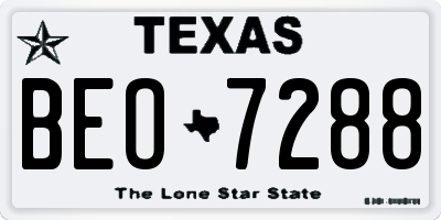 TX license plate BEO7288