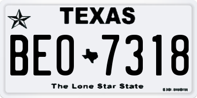 TX license plate BEO7318