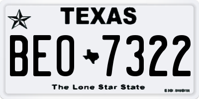 TX license plate BEO7322