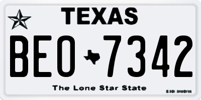 TX license plate BEO7342