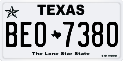 TX license plate BEO7380