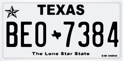 TX license plate BEO7384