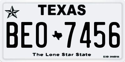 TX license plate BEO7456