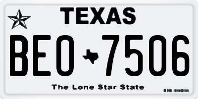 TX license plate BEO7506