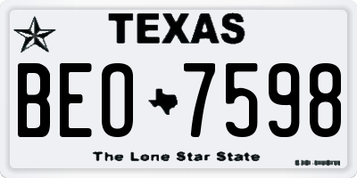 TX license plate BEO7598