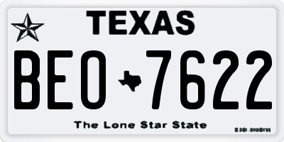 TX license plate BEO7622