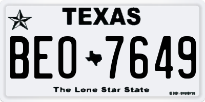 TX license plate BEO7649