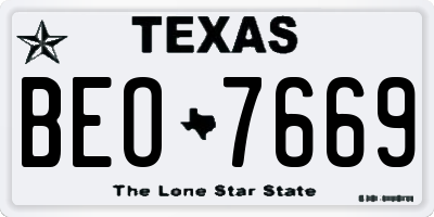 TX license plate BEO7669