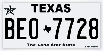 TX license plate BEO7728