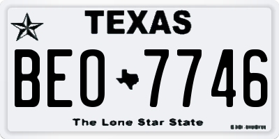 TX license plate BEO7746