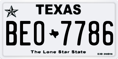 TX license plate BEO7786