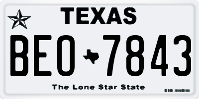 TX license plate BEO7843