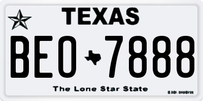 TX license plate BEO7888