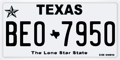 TX license plate BEO7950