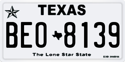 TX license plate BEO8139