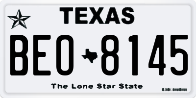 TX license plate BEO8145