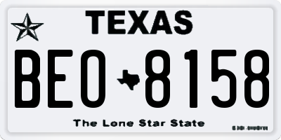 TX license plate BEO8158