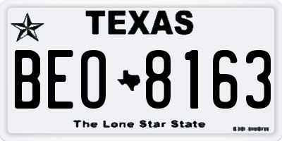 TX license plate BEO8163