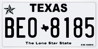 TX license plate BEO8185