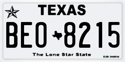 TX license plate BEO8215