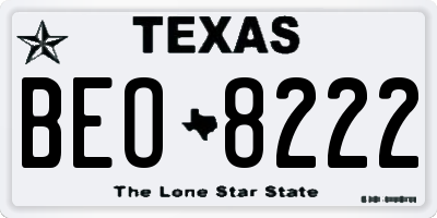 TX license plate BEO8222