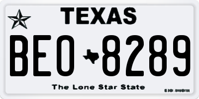 TX license plate BEO8289