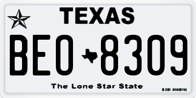 TX license plate BEO8309