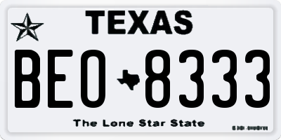 TX license plate BEO8333