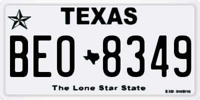 TX license plate BEO8349