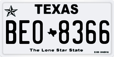 TX license plate BEO8366