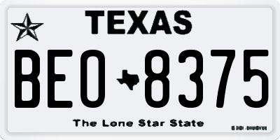 TX license plate BEO8375