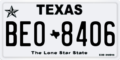TX license plate BEO8406