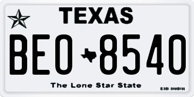 TX license plate BEO8540