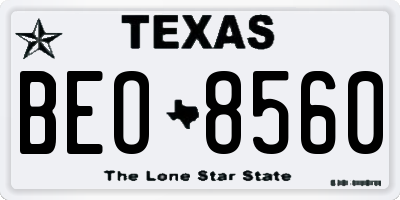 TX license plate BEO8560