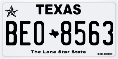 TX license plate BEO8563