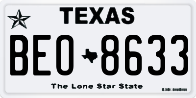 TX license plate BEO8633