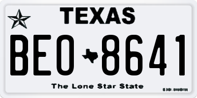 TX license plate BEO8641