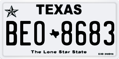 TX license plate BEO8683